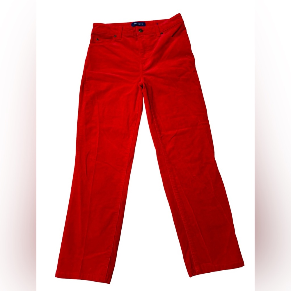 Talbot's Women’s Red Corduroy Pants Size 28” High-Rise/Straight-Leg Valentine